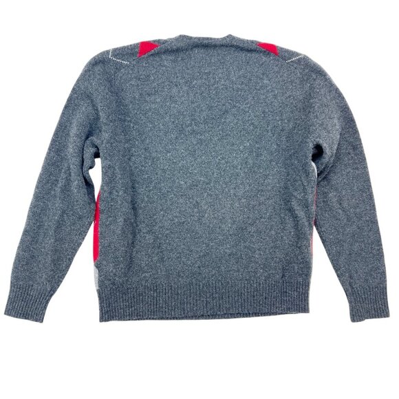 J. Crew Argyle Preppy 100% Lambswool Long Sleeve Sweater Size L - Picture 2 of 7